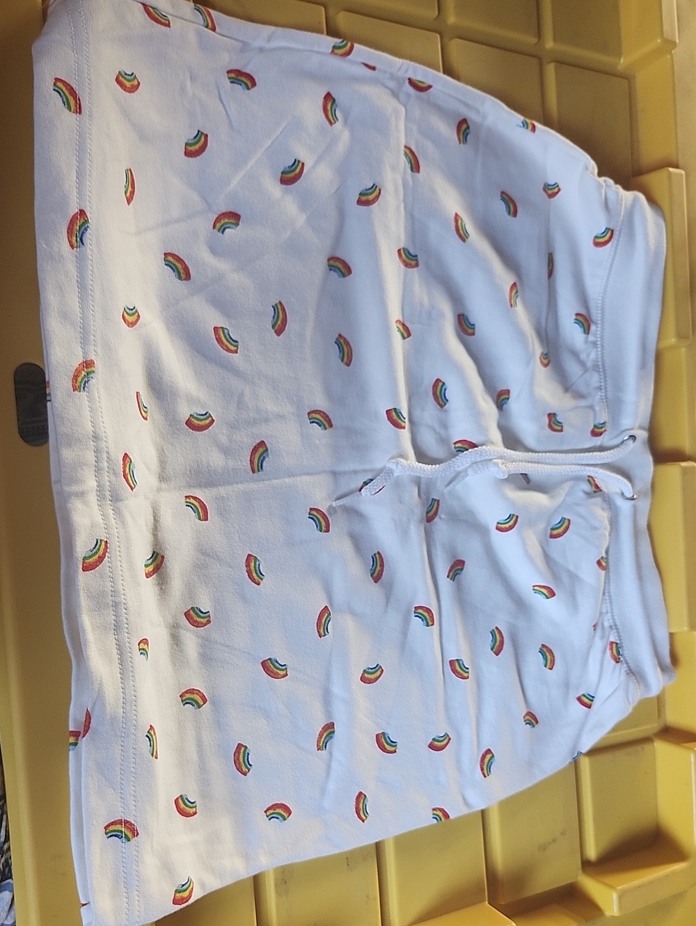 American Apparel White Kids Shorts with Rainbow Motif